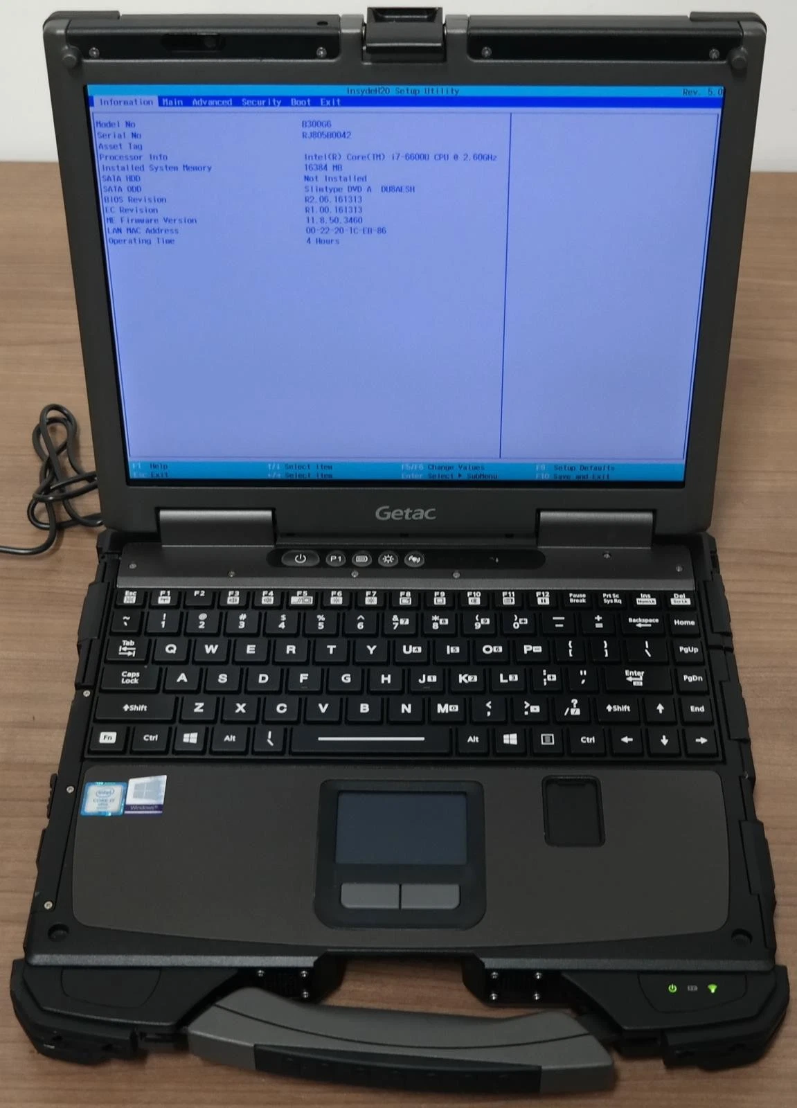 Getac rugged laptop Core i7 16 gb ram 256 gb ssd